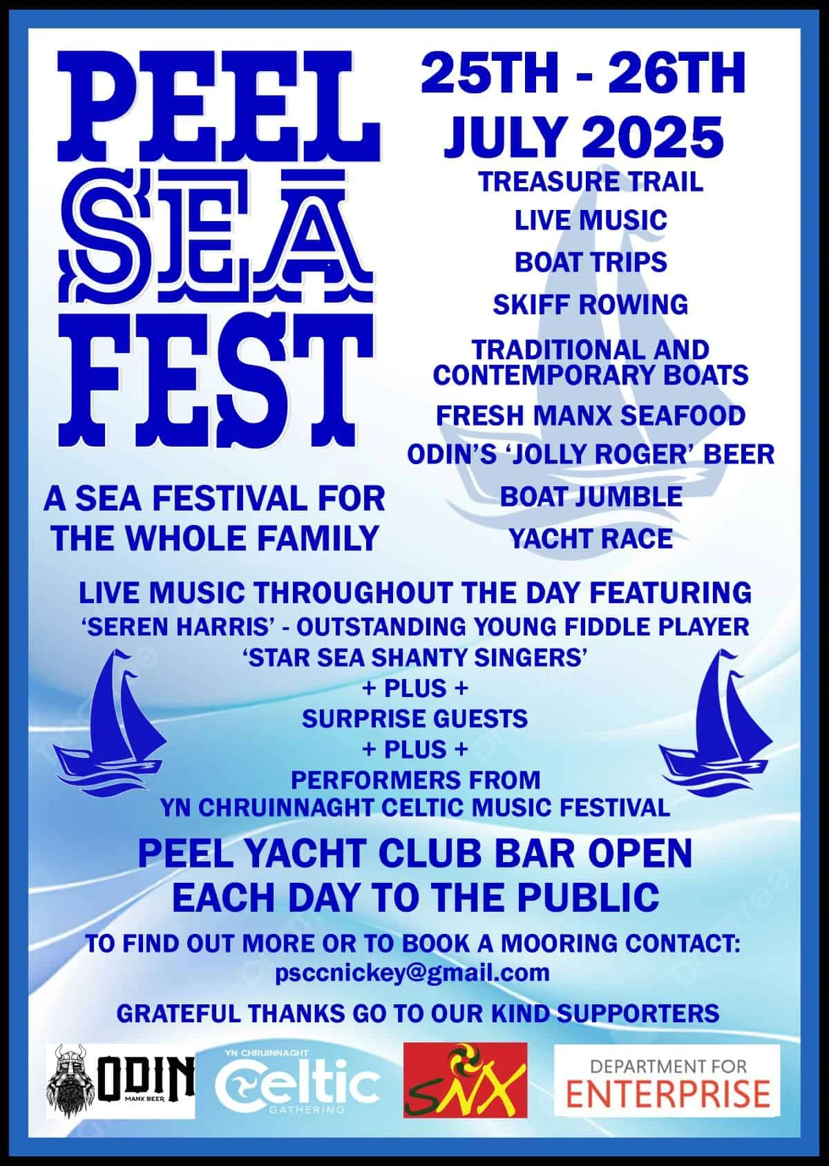 Poster advertising Peel Sea Fest 2025