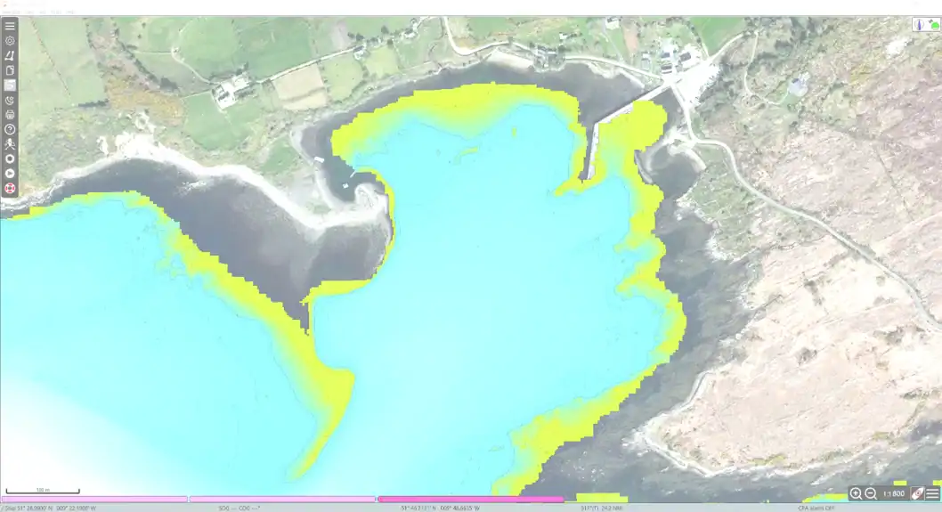 Chart showing detailed soundings from Infomar survey